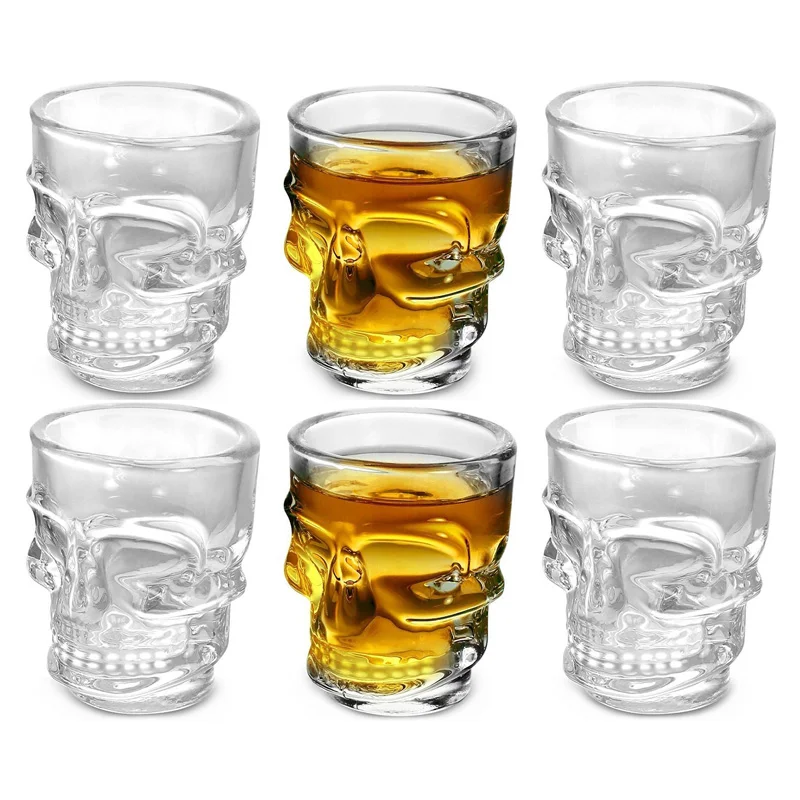 Wine To Beer To Liquor - 1/2 adet kafatası başkanı Shot cam