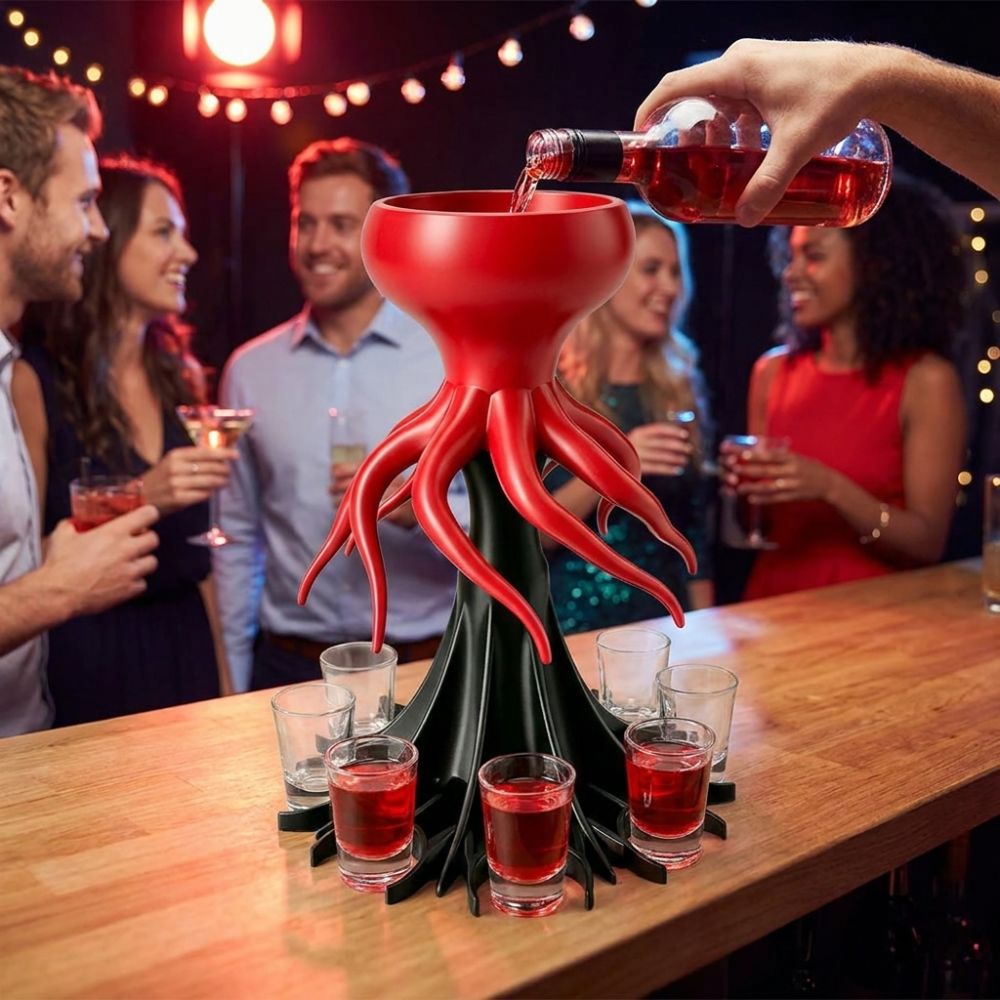 Wine To Beer To Liquor - 8 Delikli 3D Baskılı Şarap Dağıtıcısı