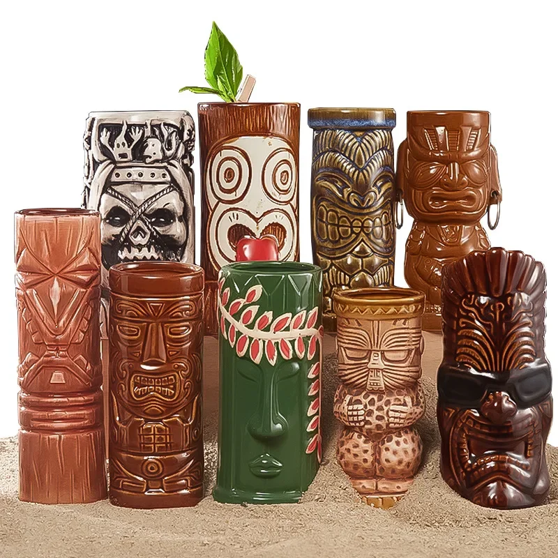 60 tipi hawaii Tiki kupa seram - Wine With Beer Cocktail incelemesi ve fiyatı